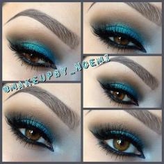 Teal #makeup #beauty #women #ladies #fashion #eyes #eyeshadow