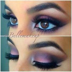 Gorgeous eye makeup!  Vibrant Look  e  Beautiful look by rebellemakeup.  Colors are Mac: White Frost, Da Bling, Cranberry and in the crease is Brown Script mixed with Lorac Pro Palette’s Deep Plum + Espresso. Bobbi Brown gel eyeliner and @flutterlashesinc Mink lashes in Geneva!