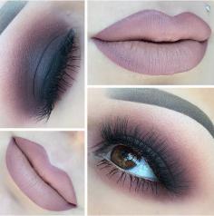 Recreate this look with 'Lumière' lipstick from ColourPop. Nude mauve makeup