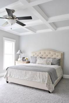 coffered ceiling Master bedroom