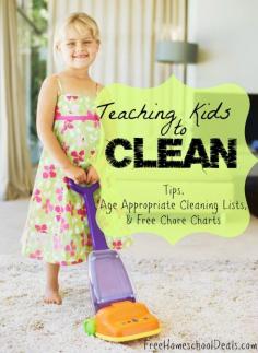 Wonderful! Teaching Kids to Clean: Tips, Age Appropriate Cleaning Lists, & Free Chore Charts