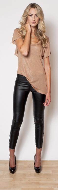 Nude + Leather combo. Have the shirt. NEED leather leggings!!