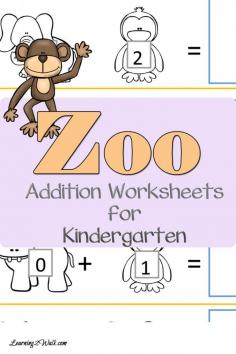 
                    
                        Who doesn't love the zoo? Help your kids to work on their addition with these zoo addition worksheets for kindergarten.
                    
                