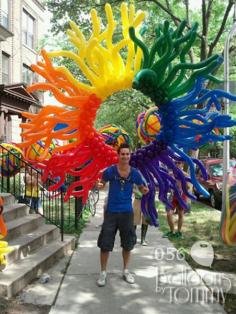 Pictured with one of his creations, Tommy DeLorenzo (!!!!!!!!!!!) began making balloon art in high school as a hobby. It’s been his full-time job for the last four years.