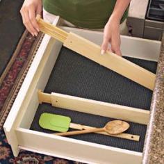 Drawer Dividers, spring loaded non-slip kitchen drawer organizers! Need