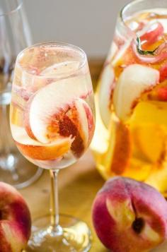 4-Ingredient Pitcher Drink Recipe: Sparkling White Peach Sangria — The 10-Minute Happy Hour | The Kitchn