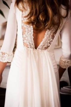 
                    
                        Open Back Chiffon And Lace White Dress
                    
                