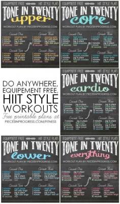 Tone in Twenty Workouts- 5 do anywhere HIIT style workout