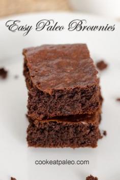 Easy Paleo Brownie recipe in food processor. No bowls needed  they are in the oven in 5 minutes.