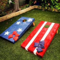 Stars and Stripes Bean Bag Toss Boards - Perfect for backyard parties or reunions, fun for all ages!