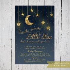 Love these invites Twinkle Twinkle Little Star Baby Shower by PocketFullofPixels, $13.50-custom made for third birthday