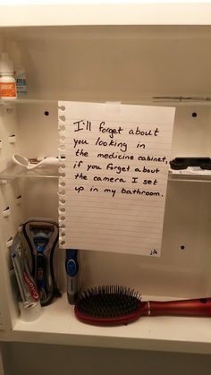 
                    
                        Leaving this note in your medicine cabinet while you have someone over for a first date: | The 23 Greatest Pranks Pulled In 2013
                    
                