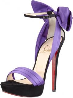 Christian Louboutin - Vampanodo Satin Bow Sandal - Click for More... #christianlouboutin #high heels #glamour #shoes #stilettoes #fashion #heels #redsoles #louboutin #redsole
