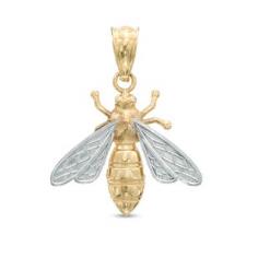 
                    
                        Honey Bee Necklace Charm in 10K Two-Tone Gold - PAGODA.COM
                    
                