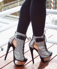 #Sexy Lace up Cut-out Platform #Booties . #shoes  #heels  #fashion