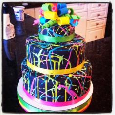 Paint Ball Splatter Cake - Teen & Tween Birthday Party idea