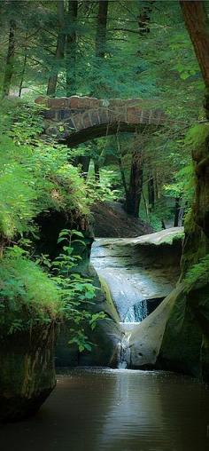 "Old Man's Cave," located at Hocking Hills State Park in southern Ohio, got its name from hermit Richard Rowe who made the large cave home in the early 1800s. (photo: Heather Morris) I've been here so often I couldn't say how many times.. beautiful place!