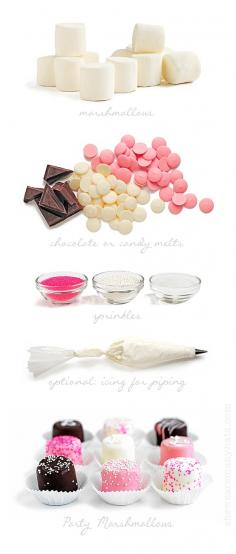 Easy and fun Party Marshmallows are perfect for Valentine's Day. A great treat for school parties too!