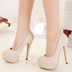 Chic Round toe High Heel Fashion Shoes in Apricot and Black fashion high-heel shoes for women