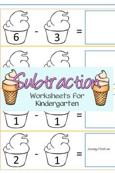 
                    
                        Your kids will enjoy these free printable ice cream kindergarten subtraction worksheets
                    
                