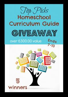 Homeschool Event - Top Picks Homeschool Curriculum Guide giveaway - $6000 + prize packages!