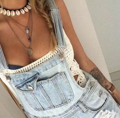 Summer Outfit - Crochet top and overalls