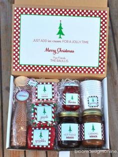 Merry Christmas Sundae Bar gift box and some other neat DIY gifts.