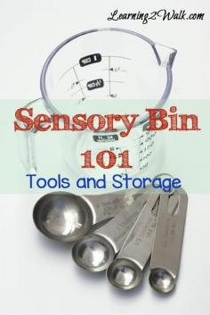 preschool sensory activities- sensory bin 101 tools and storage