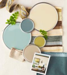 paint colors: blues, tan, olive, Interior Color Schemes - Better Homes and Gardens - BHG.com