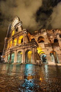 Colosseum at Night - Rome - Italy ~ FABULOUS  scenic historical place to visit! The  memories of our Colosseum visit are invaluable!  D. K. Ogans  ~