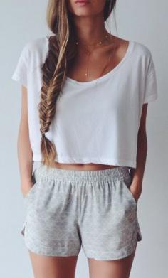 minimalist clothing and lovely fishtail braids