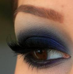 Deep blue shadows beautifully compliment brown eyes #MakeUp – Beauty Works London