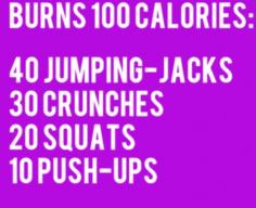 100calories burned.