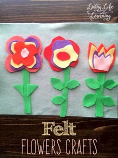 DIY Felt Flowers Crafts - perfect idea for the kids