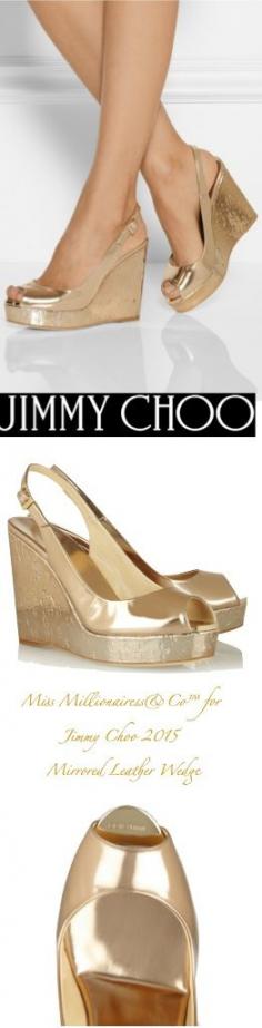 
                    
                        Jimmy Choo Mirrored Leather Wedge Sling-Backs - Accessories Show™
                    
                