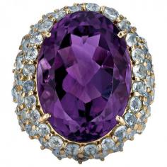 
                    
                        Verdura Amethyst Aquamarine Gold Cocktail Ring | 1stdibs
                    
                