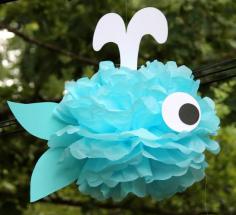 Whale tissue paper pom pom kit  under the sea ocean water mermaid decoration by TheShowerPlanner on Etsy https://www.etsy.com/listing/159015773/whale-tissue-paper-pom-pom-kit-under-the