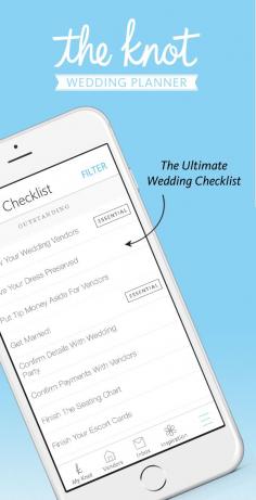 
                    
                        Still making lists yourself? Let us help -- The Knot's Planner App checklist will ensure you don't miss ANYTHING for your big day!
                    
                