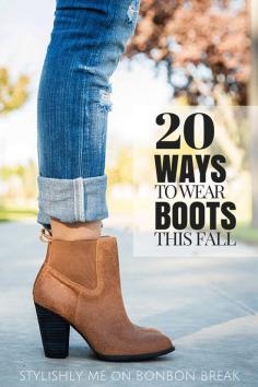20 ways to wear boots - great fall fashion tips! www.jeanettemurphey.cabionline.com