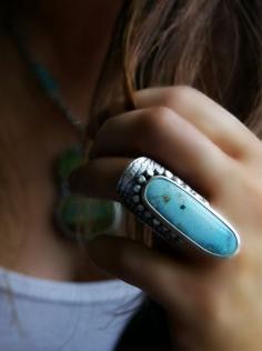 In the Midday Sky - #Turquoise Sterling Silver Ring #rings #turquoisering #gemstonejewelry