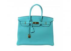 Hermès Blue Atoll 35 cm Togo Birkin Bag