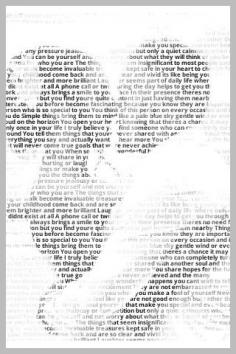 This website puts your words, favorite song lyrics, vows, ect into a picture. Nice idea for anniversary gift