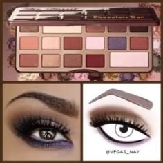 Beauty Favorite: Eye makeup using Too Faced's Chocolate Bar Palette. It's a gorgeous collection of shadows. Available at Sephora.
