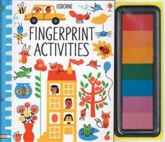 A colorful book full of pictures to fingerprint and with its own inkpad of seven bright colors to paint with. Bursting with fun fingerprinting ideas, from decorating turtles' shells and filling a vase with flowers to printing mice, a scary t-rex or a colorful caterpillar. The colorful inkpad allows children to make fingerprint pictures quickly and easily wherever they are, with no need for brushes and paint. Inks are non-toxic and washable.