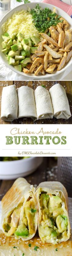 Chicken Avocado Burritos | OMG Chocolate Desserts | #chicken #recipes