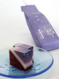 Beautiful Milky Way red bean gelatin, Japanese sweets for the Tanabata star festival