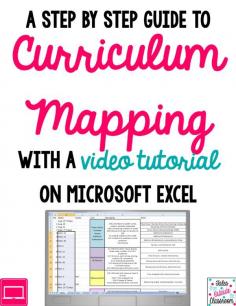
                    
                        Curriculum Mapping- a step by step guide with a video tutorial on using Excel to manage your map.
                    
                