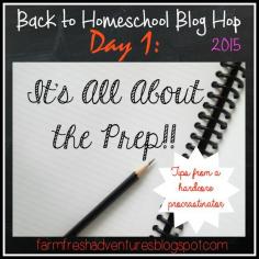 
                    
                        Back to Homeschool Blog Hop Day 1: It's All About the Prep
                    
                