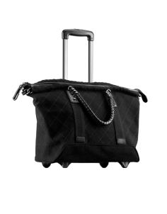 Canvas trolley bag with calfskin... - CHANEL