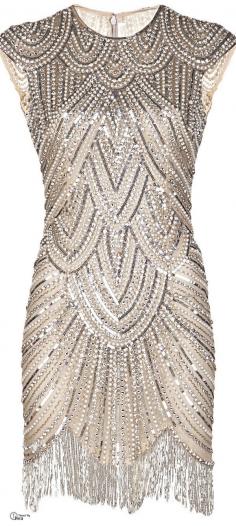 Embellished Fringe Dress. Perfect New Year's cocktail dress
